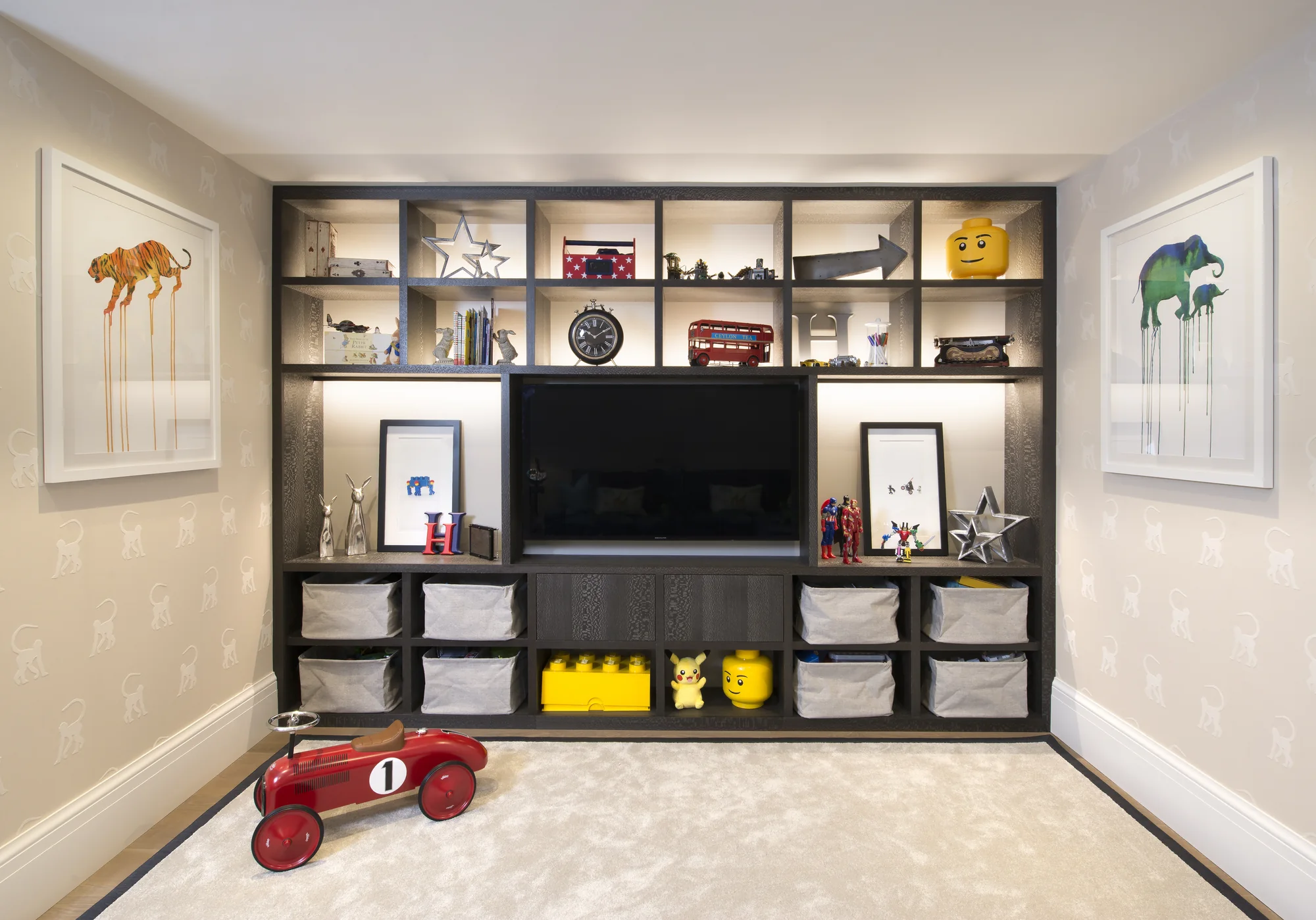 Overall view of kids-room TV unit