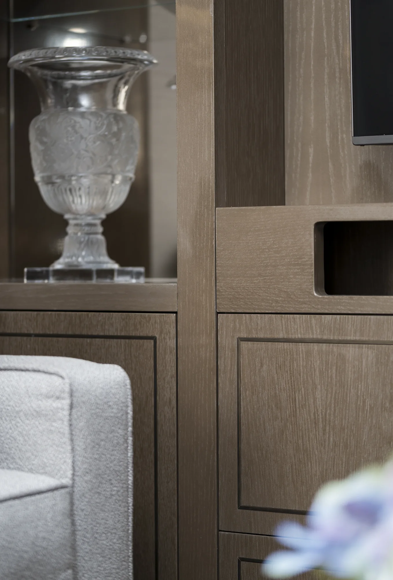 Media wall display and television surround detail