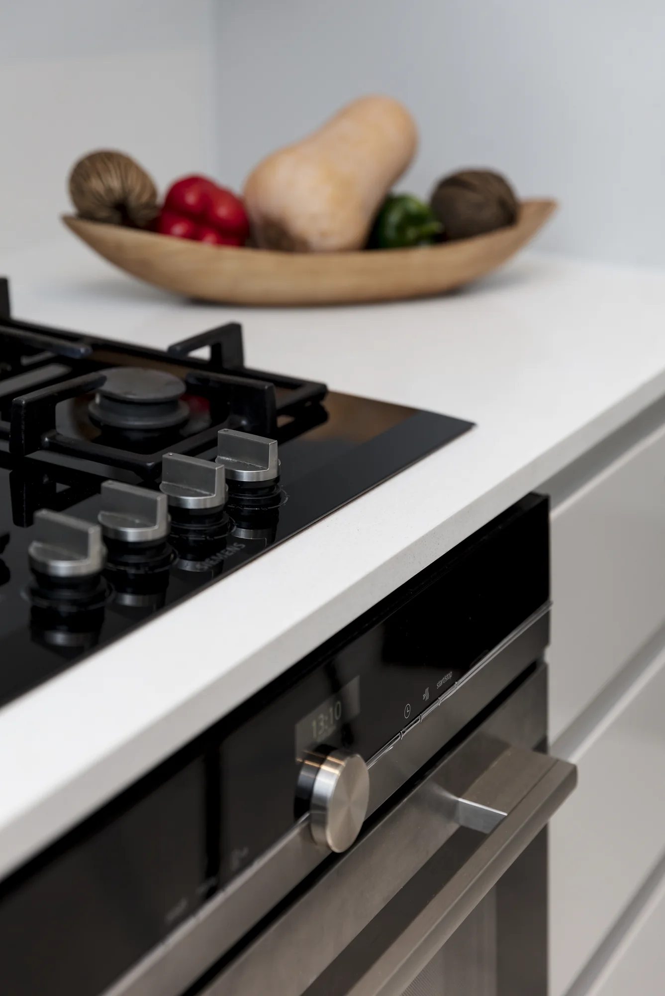 Gas hob, oven and surrounding worktop